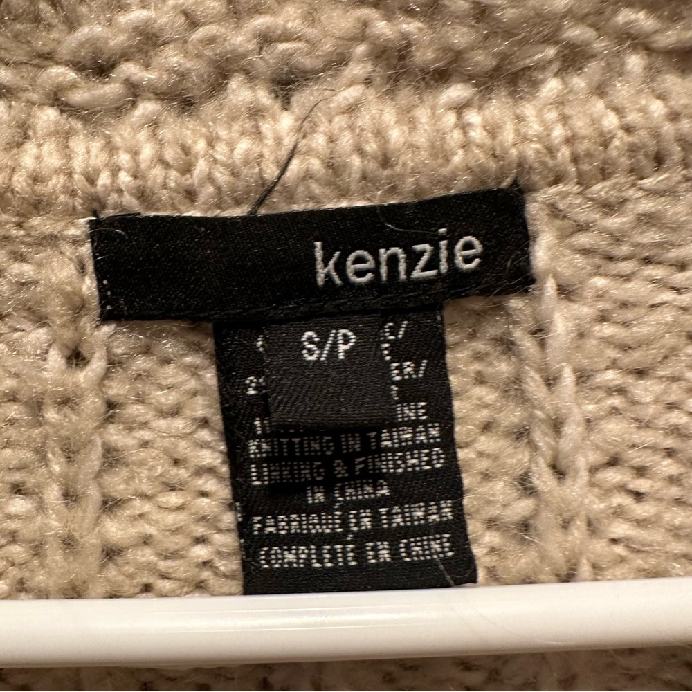 Vintage Y2K Kenzie Beige Wool Blend Pointelle Knit Coquette Sweater Size S - Picture 3 of 4